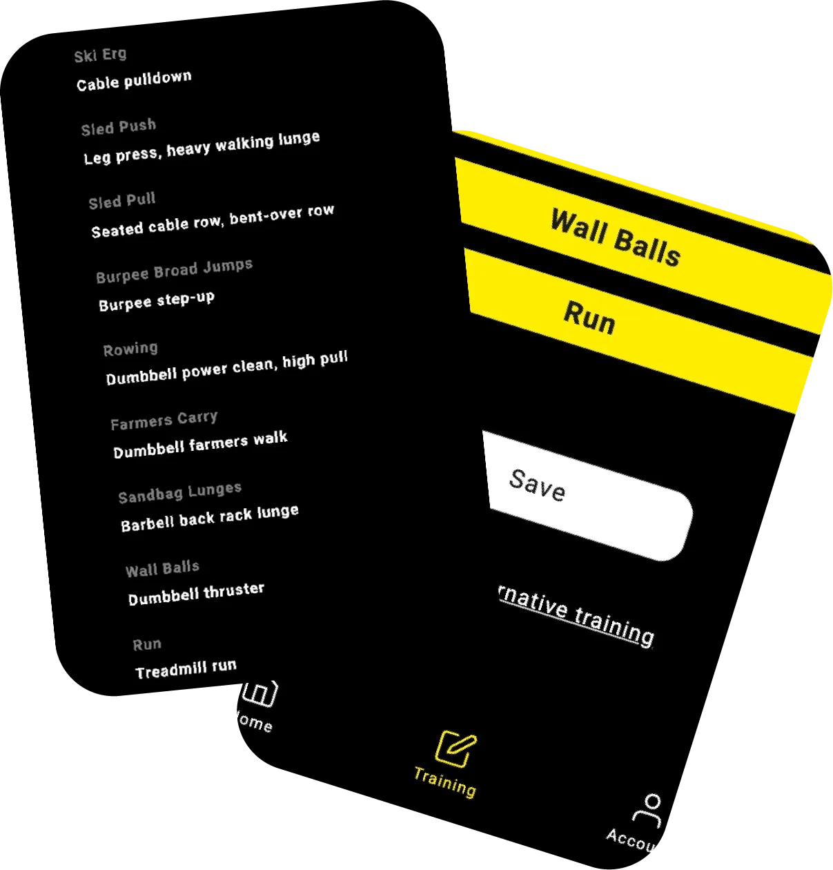 Selecting alternative training to log